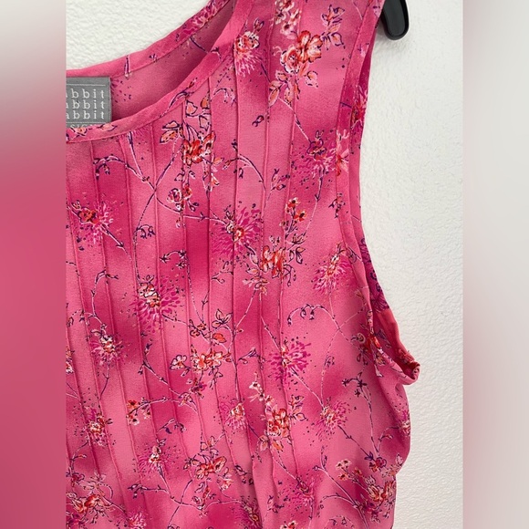 Vintage 90’s sleeveless maxi pink floral dress with tie size 14 - Picture 5 of 10